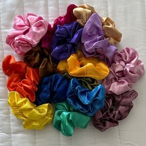 15 piece Colorful Satin Scrunchies